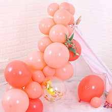 Load image into Gallery viewer, Coral Red Peach Gold Balloon Garland Arch Kit Paste Pink orange Balloons, Gold Metallic Balloons With 16ft Balloon Strip Tape, Balloon dots, Balloon Ribbon for Birthdays, Baby Showers, Weddings, Party
