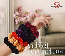 Load image into Gallery viewer, LangHorn Velvet Scrunchies for hair Extra Large Scrunchies, Oversized Hair Ties, Elastic Hair Bands Ponytail Curly Hair