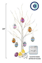 Load image into Gallery viewer, Eambrite White Easter Tree with Colourful Fillable Eggs Battery Operated Twig Tree with Lights Easter Gifts for Children (60cm/2ft)