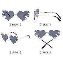 Load image into Gallery viewer, Heart Sunglasses for Women, Trendy Rimless Sunglasses UV400 Protection Unique Heart Glasses for Party Favor Costume Accessories(purple)