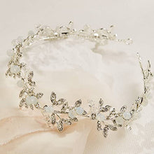 Load image into Gallery viewer, SWEETV Silver Rhinestone Wedding Headband Tiara Crystal Headpiece Bridal Hair Accessories for Bride Women