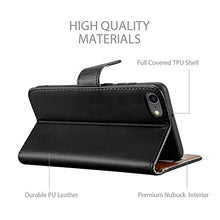 Load image into Gallery viewer, iCatchy For iPhone SE 2022 Case SE 2020 Case, iPhone 8 Case iPhone 7 Case Leather Wallet Book Flip Folio Stand View Case Compatible with iPhone se 2022/2020 Phone Case Cover (Black)