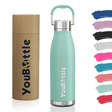 Load image into Gallery viewer, YouBottle Stainless Steel Water Bottle, 500ml Vacuum Insulated, Leak-Proof, No Sweating, BPA Free, Metal Bottle,12 Hours Hot & 24 Hours Cold for Adult Kid Boy Girl Child Drinking