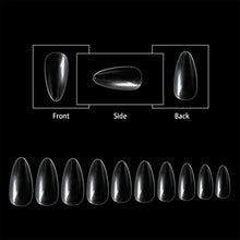 Load image into Gallery viewer, Fake Nails Tips Acrylic Nail Art Full Cover Almond False Nails Long Almond Stiletto False Nail Clear Press on Nail Extension Kit for Women Girls