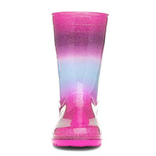 Load image into Gallery viewer, Zone - Kids Pink & Blue Unicorn Glitter Welly - Size 11 Child UK - Multicolour