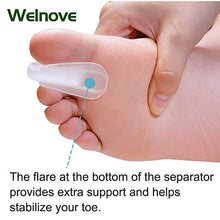 Load image into Gallery viewer, Welnove Toe Separators for Bunions - Gel Overlapping Toe Spacers - 10 Pieces - Flared Design Silica Gel Toe Straighteners, Bunion Corrector for Pain Relief ,Prevent Corns