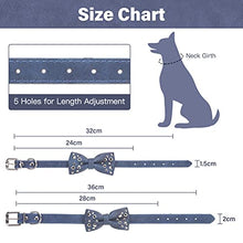Load image into Gallery viewer, Leather Dog Collar with Bowtie Rivet - Adjustable PU Leather Pet Collars and Bow Tie with Studded Rivet for Small Medium Dogs