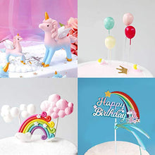 Load image into Gallery viewer, Humairc Unicorn Cake Decoration Rainbow Unicorn Cake Topper Happy Birthday Topper Cloud Balloons Moon Stars Cupcake Topper for Girl Kid Women Birthday Party Wedding Anniversary Decoration