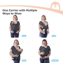Load image into Gallery viewer, Momcozy Baby Sling Wrap, Baby Sling for Newborn up to 50 lbs, Baby Wrap Adjustable for Adult Fits Sizes XXS-XXL, Easy to Wear Infant Baby Wrap Carrier, Ergonomic Front Facing/Back Carrier Slings