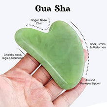 Load image into Gallery viewer, RoselynBoutique Jade Roller for Face and Gua Sha Set - Beauty Cosmetic Facial Skin Roller Massager Tool - Original Handcraft Natural Green Jade (Green)