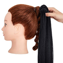 Load image into Gallery viewer, CULKET Long Claw Ponytail Hair Extension Clip in on Ponytail Jaw/Claw Synthetic Straight Thick Hair Extensions Pony Tail for Women Girls 21" straight -Dark Black