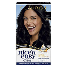 Load image into Gallery viewer, Clairol Nice'n Easy Crème, Natural Looking Oil Infused Permanent Hair Dye, 1 Blackest Black