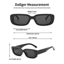 Load image into Gallery viewer, Dollger Rectangle Sunglasses for round faces for Women Trendy 90s Retro Sunglasses Square Frame Black sunglasses