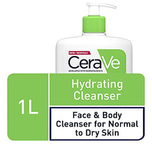 Load image into Gallery viewer, CeraVe Hydrating Cleanser | 1L/35oz | Family-sized Face, Body & Hand Wash with Hyaluronic Acid