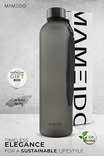 Load image into Gallery viewer, MAMEIDO 1l Water Bottle Carbon Grey - Motivational Time Markings, Non-Toxic BPA free, Leak-Proof, Tritan Co-Polyester Plastic, 1 litre water bottle, Sports Bottle