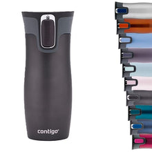 Load image into Gallery viewer, Contigo West Loop Autoseal Travel Mug, Stainless Steel Thermal Mug, Vacuum Flask, Leakproof Tumbler, Coffee Mug with BPA Easy-Clean Lid, 470 ml, Gunmetal