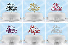 Load image into Gallery viewer, PERSONALISED Wedding/Anniversary Cake Topper Decoration - Personalise with ANY SURNAME - MR & MRS - Food Safe Acrylic Cake Decoration - Made from Strong Acrylic - Different Colours