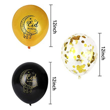 Load image into Gallery viewer, Eid Mubarak Decoration Set, 12 Inch Eid Mubarak Latex Balloons+Eid Mubarak Foil Balloons for Eid Al Adha Festival, Eid Decorations for Home