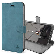 Load image into Gallery viewer, Snakehive Vintage Wallet for Apple iPhone 11 || Real Leather Wallet Phone Case || Genuine Leather with Viewing Stand & 3 Card Holder || Flip Folio Cover with Card Slot (Teal)