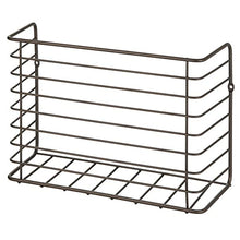 Load image into Gallery viewer, mDesign Kitchen Storage Basket – Practical Kitchen Accessories for Easy Storing – Wall-Mounted Wire Hanging Basket Suitable for Tin Foil, Wax Paper, and More – Bronze