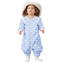 Load image into Gallery viewer, Lictin Baby Sleeping Bag 2.0TOG - Baby Sleep Sack Split Leg with Removable Sleeves Blue Sky and White Clouds Pattern for Infant Toddler from 75 to 95 cm 2.0 Tog Organic (Light Blue)