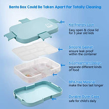 Load image into Gallery viewer, SGAONSN Kids Lunch Box, Bento Box for Kid with 6 Compartments, BPA Free Plastic Picnic Snack Salad Boxes Baby Bento Boxes(Blue)