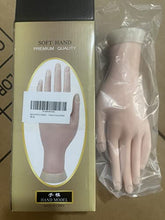 Load image into Gallery viewer, Manicure Practice Hands & Fingers Nail Hand Practice Model Flexible Movable Soft Plastic Hand for Fake Nail Art Starter Training (Brown)
