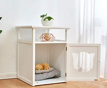 Load image into Gallery viewer, Cherry Tree Furniture BASTET Wooden Cat Cave Bedside Cabinet | Litter Box | Cat House Nightstand (White)