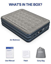 Load image into Gallery viewer, iDOO Queen size Air Bed, Inflatable bed with Built-in Pump, 3 Mins Quick Self-Inflation/Deflation Air Mattress, Blow Up Bed for Home Portable Camping Travel 205*156*46cm 295kg MAX