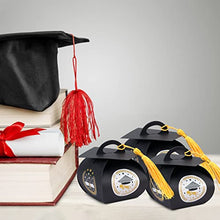 Load image into Gallery viewer, DKINY Graduation Candy Boxes 36 Pcs Doctoral Cap Shaped Gift Boxes Grad Cap Candy Boxes with Yellow Tassel and Stickers for Graduation Ceremony Party Supplies