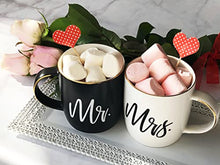 Load image into Gallery viewer, Gifffted Mr and Mrs Mugs, Unique Wedding Gift for The Couple, Gifts for Engagement, His Hers Anniversary, Bride Groom, Women, Presents for Couples on Valentines|Christmas, Black/White Coffee Set