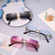 Load image into Gallery viewer, FANTESI 3 Pcs Square Rimless Sunglasses Fashion Frameless Glasses Eyewear Rectangle Transparent Glasses for Women Men (Random Color)