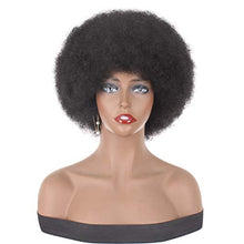 Load image into Gallery viewer, Xtrend 4 Inch Short Afro Kinky Curly Wigs Black Fluffy Afro Curly Hair Synthetic Wigs Heat Resistant Wigs Soft Bouncy Curls Hair Wigs for Black Women 1B#