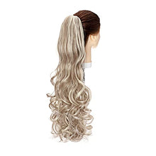 Load image into Gallery viewer, Real Fashion Ponytail Hair Extension Claw Curly Wavy Straight Clip in Hairpiece One Piece A Jaw Long Pony Tails for Women 24” Curly - Sandy blonde & bleach blonde