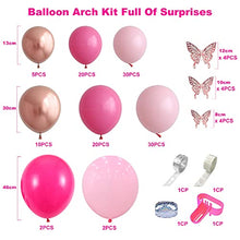 Load image into Gallery viewer, R-timer 130 PCS Rose and Pink Balloon Garland Arch Kit, Latex Balloons Rose Gold Butterfly Stickers Wall Decor for Wedding Party Birthday Bridal Shower Baby Shower Girl Boy Decoration