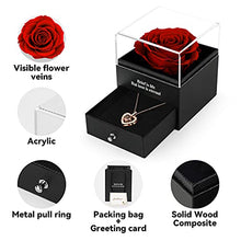 Load image into Gallery viewer, Preserved Real Rose, Gift Box with I Love You Necklace, Handmade Eternal Real Rose Flower Gifts for Her Woman Wife Girlfriend Mother on Birthday, Anniversary, Valentine's Day, Mother's Day, Christmas