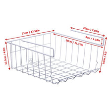 Load image into Gallery viewer, ASTOTSELL Under Shelf Storage Basket, 2-Pack Under Shelf Hanging Metal Wire Storage Basket Organizer for Kitchen, Office, Pantry, Bathroom, Cabinet, White