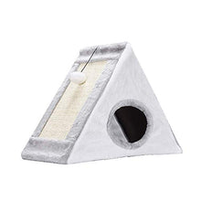 Load image into Gallery viewer, FUTUREYUN 2-in-1 Cat Cave Bed with Scratching Post Triangular Cat Cave,Fully Collapsible Cat House/Caves Condo Indoor/Outdoor (Gray)