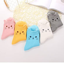 Load image into Gallery viewer, Women Funny Cat Socks Cute Animals Fun Funky Novelty Gift for Ladies Pack of 4-5 (Candy Cat)(Size: 43197)
