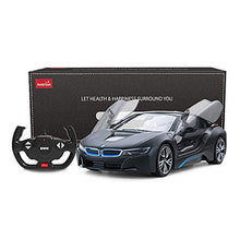 Load image into Gallery viewer, RASTAR BMW i8 Model Car, 1:14 BMW Remote Control Car, BMW i8 Toy for Kids, Open Doors by RC/Working Lights - Mattblack