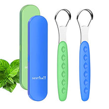 Load image into Gallery viewer, 2020 New Version Tongue Scraper Cleaner for Adults & Kids, Medical Grade Metal Tongue Brushes Set for Fresh Breath Dental Eliminate Bad Breath in Seconds (2 pcs)