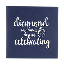 Load image into Gallery viewer, Diamond Wedding Anniversary 3D Card - 60th Wedding Anniversary Card, Handmade Cards by Cardology