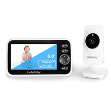 Load image into Gallery viewer, Baby Monitor,HelloBaby Baby Monitor with Camera and Audio, 5'' Color LCD Screen, Infrared Night Vision Camera,VOX Mode, Temperature Display, Lullaby, Two Way Audio