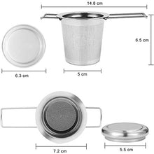 Load image into Gallery viewer, HAUSPROFI Tea Infuser, 304 Stainless Steel Tea Strainer with Lid and Foldable Handle, Tea Filter for Teapots Cups Mugs to Brewing Steeping Loose Leaf, 1 Pack