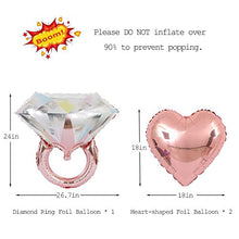Load image into Gallery viewer, ETLEE Will You Marry Me Decoration Set - Rose Gold 16" Marry Me Balloons Banner & Diamond Ring Foil Balloon & Love Balloons for Marriage Proposal Decorations