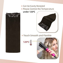 Load image into Gallery viewer, Fshine Clip in Human Hair Extensions 45cm 120g Real Human Hair 7 Pcs Dark Brown Hair Extensions Clip in Human Hair Remy Clip in Hair Extensions Real Human Hair Clip Ins 18-Inch
