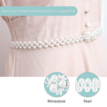 Load image into Gallery viewer, Holibanna Pearl Dress Belt Rhinestone Bridal Belt Sequin Wedding Sash Decorative Dress Belt for Bridesmaid Dress Evening Gown (Clover Style)