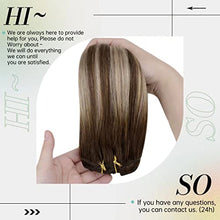 Load image into Gallery viewer, Hetto Clip in Hair Extensions Balayage Brown Human Hair Clip on Hair Extensions Real Remy Clip in Extensions Human Hair Dark Brown to Caramel Blonde 100g 18Inch #4/27/4