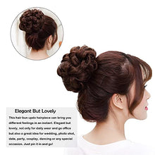 Load image into Gallery viewer, MEIRIYFA Scrunchy Scrunchie Hair Bun Updo Hairpiece Synthetic Hair Bun Extension with Claw Accessories for Women Wedding Daily Party (Black)