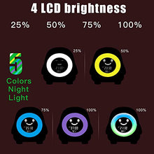 Load image into Gallery viewer, Cadrim Kids Alarm Clock Rise Kids Digital Alarm Clock Children's Sleep Trainer Wake Up 5 Colors 5 Optional Alarm Sounds Light Night Bedside Clock Temperature Boys Girls Teach Day Night Wake Up Light